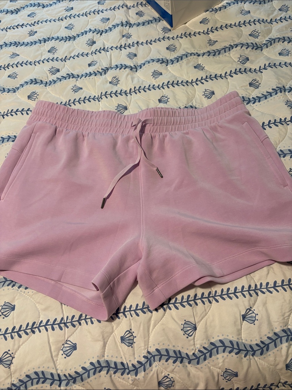 Soft Pink/Purple Drawstring Athletic Shorts